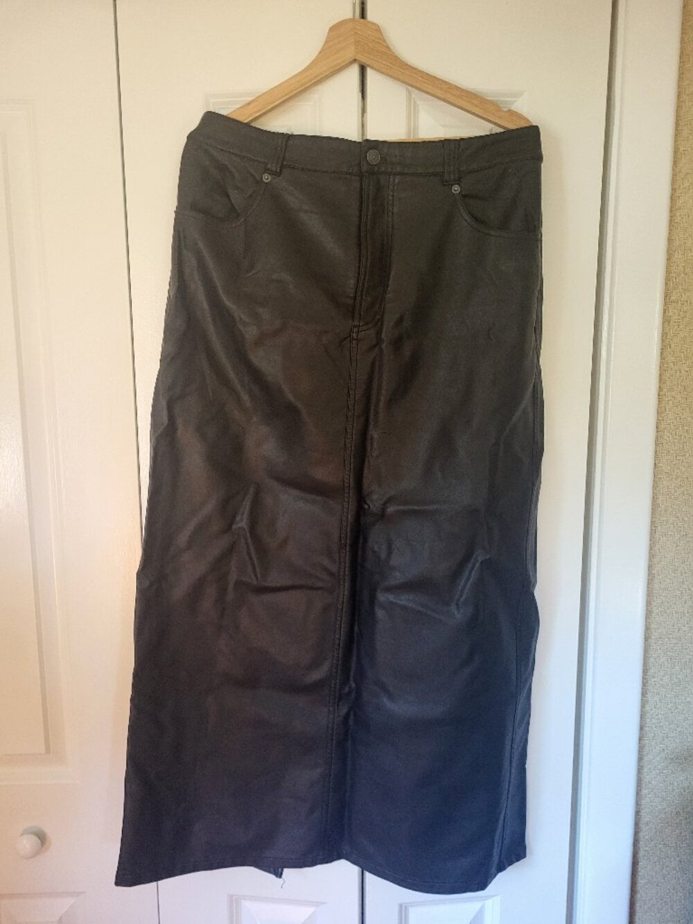 City Slicker Vegan Leather Maxi Skirt size 10 - Free People